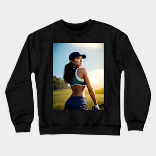 Woman Golfer Painting Crewneck Sweatshirt